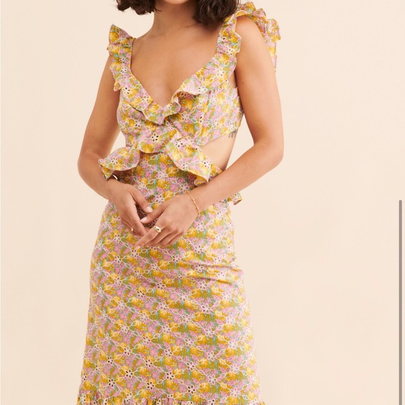 ASTR Floral Ruffle Dress - Picture 2 of 7
